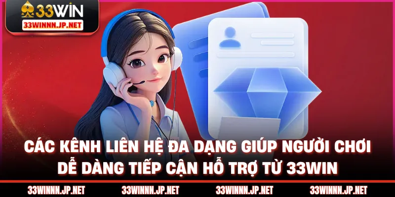 Các kênh liên hệ đa dạng giúp người chơi dễ dàng tiếp cận hỗ trợ từ 33win